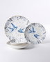 Hermia Juego de Vajilla de Porcelana de 24 Piezas Blanco, Azul y Negro